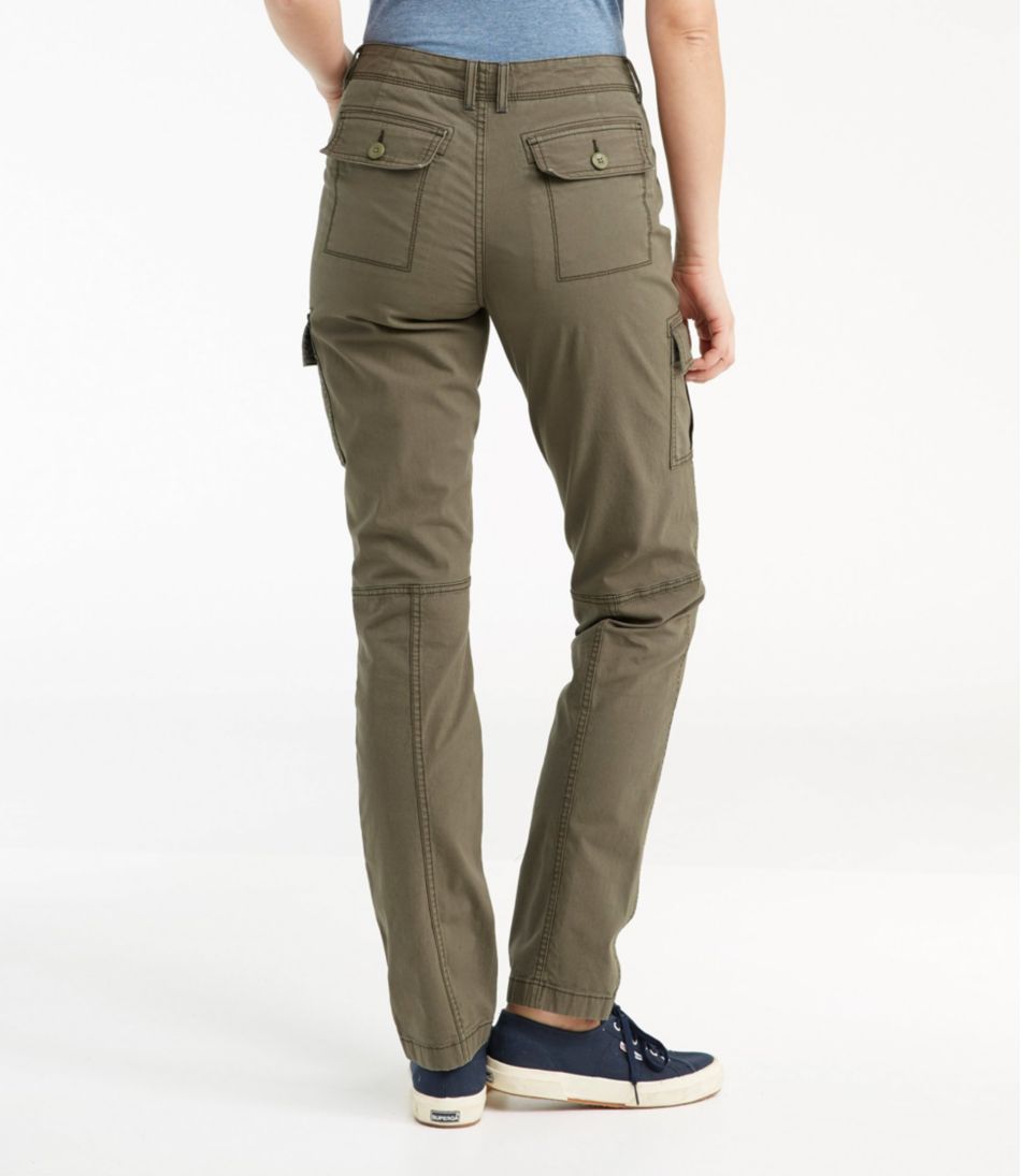 Women's Stretch Canvas Cargo Pants, Mid-Rise Straight-Leg | L.L.Bean Featured