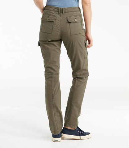 Women's Stretch Canvas Cargo Pants, Mid-Rise Straight-Leg | L.L.Bean Featured