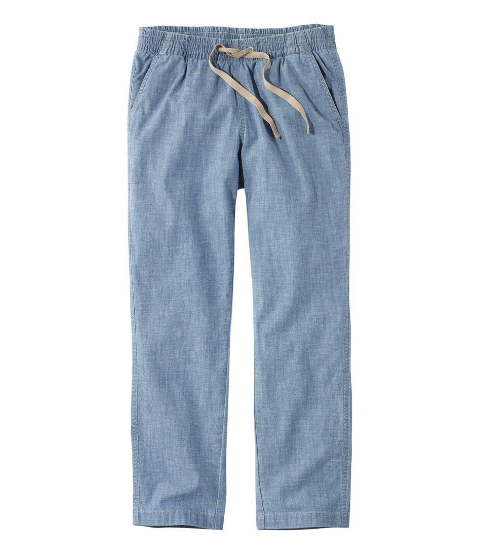 Women's Lakewashed Pull-On Chinos, Mid-Rise Chambray Ankle Pants | L.L.Bean Everyday