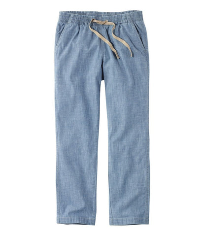 Women's Lakewashed Pull-On Chinos, Mid-Rise Chambray Ankle Pants | L.L.Bean Everyday