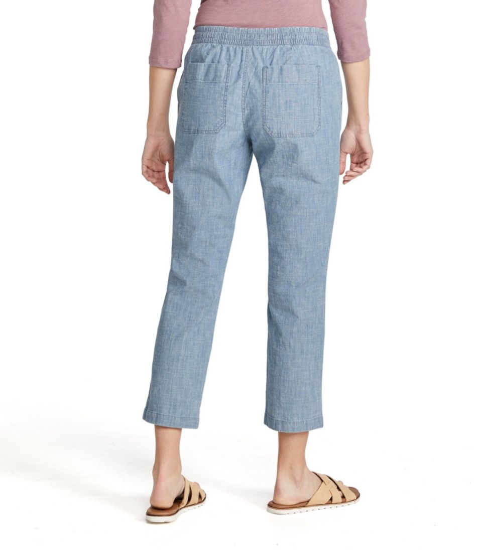 Women's Lakewashed Pull-On Chinos, Mid-Rise Chambray Ankle Pants | L.L.Bean Everyday