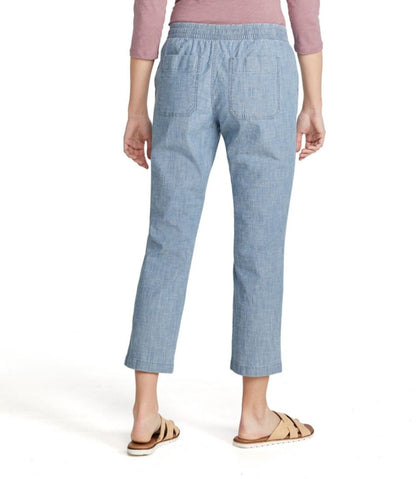 Women's Lakewashed Pull-On Chinos, Mid-Rise Chambray Ankle Pants | L.L.Bean Everyday