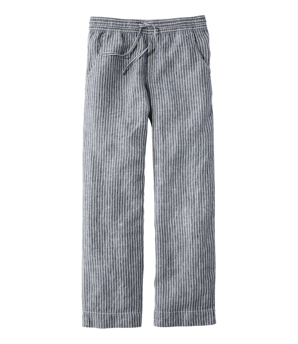 Women's Premium Washable Linen Pull-On Pants, Stripe | L.L.Bean Best Seller