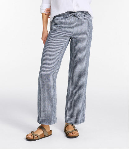 Women's Premium Washable Linen Pull-On Pants, Stripe | L.L.Bean Best Seller