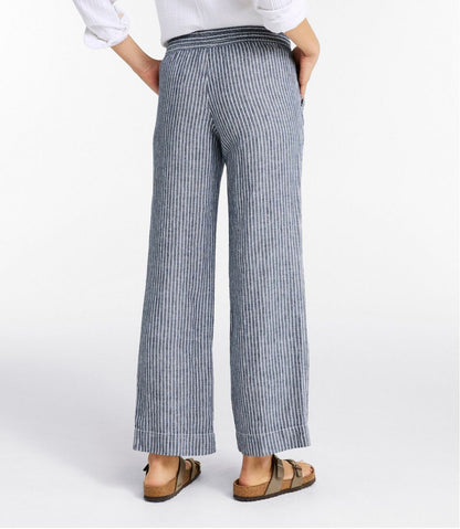 Women's Premium Washable Linen Pull-On Pants, Stripe | L.L.Bean Best Seller