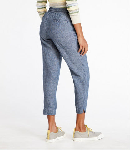 Women's Premium Linen Pull-On Ankle Pants, Mid-Rise Tapered-Leg | L.L.Bean Everyday