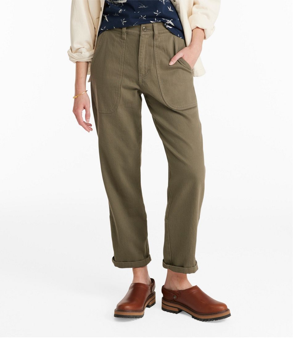 Women's Signature Washed Cotton Barrel Pants, High-Rise Tapered Leg | L.L.Bean Latest