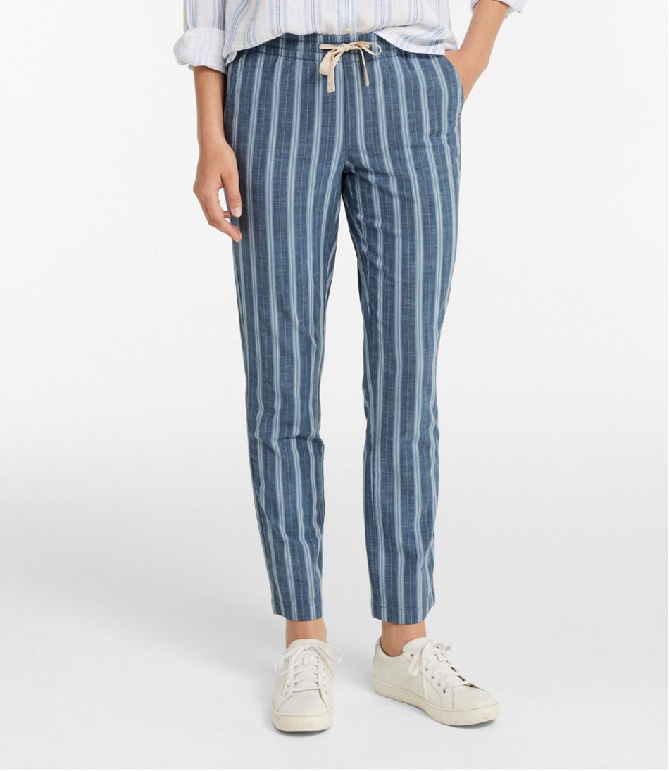 Women's Lakewashed Pull-On Chinos, Mid-Rise Tapered-Leg Chambray Ankle Pants | L.L.Bean Trending