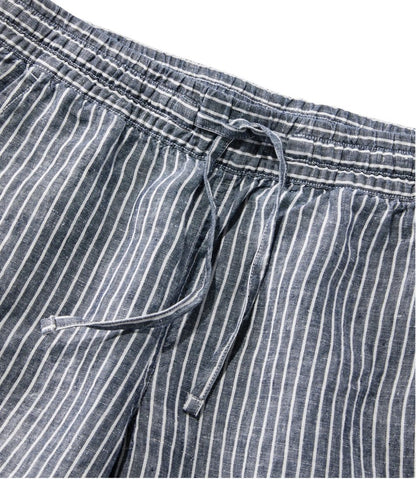 Women's Premium Linen Pull-On Ankle Pants, Mid-Rise Tapered-Leg Stripe | L.L.Bean Best Seller