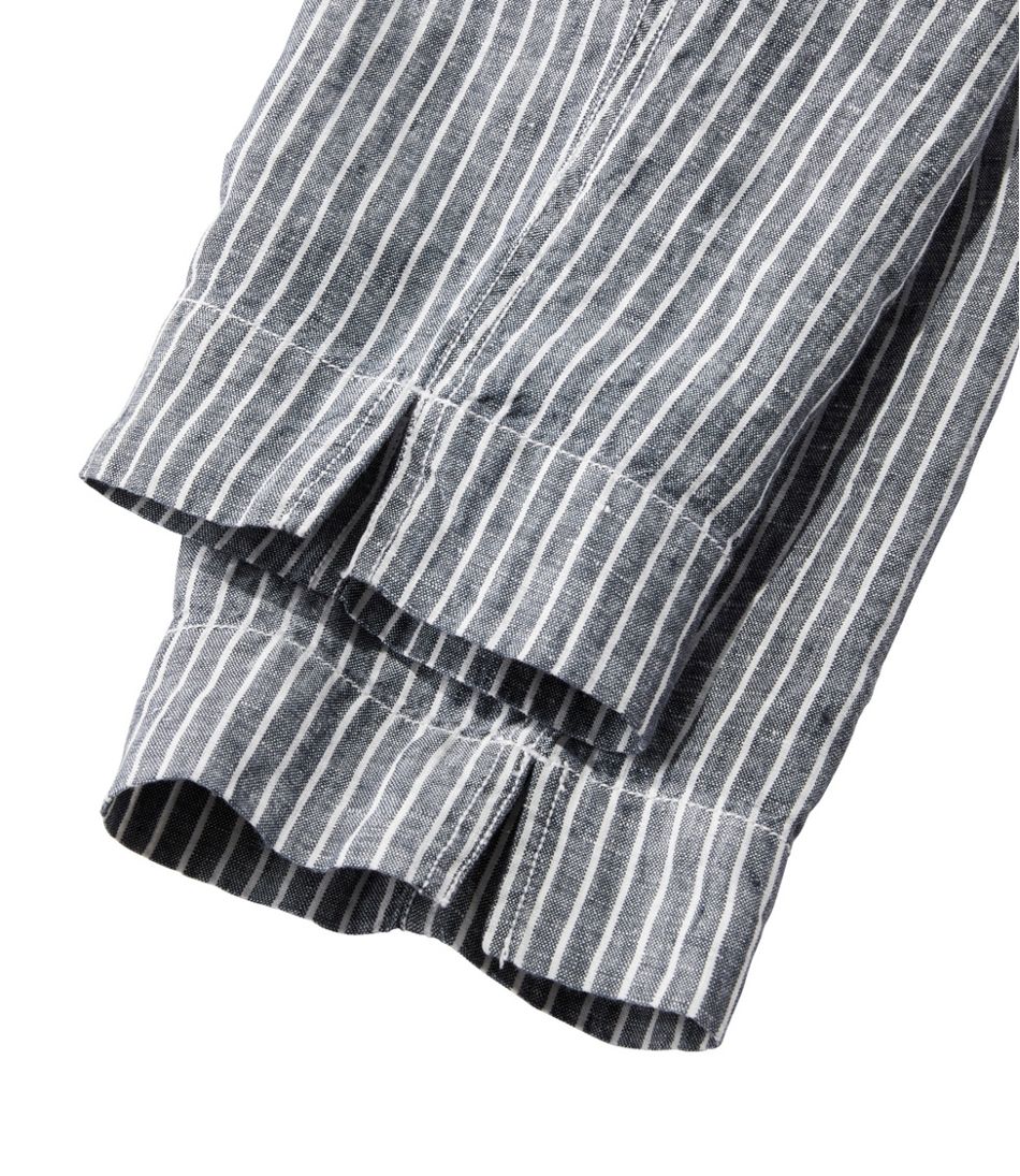 Women's Premium Linen Pull-On Ankle Pants, Mid-Rise Tapered-Leg Stripe | L.L.Bean Best Seller