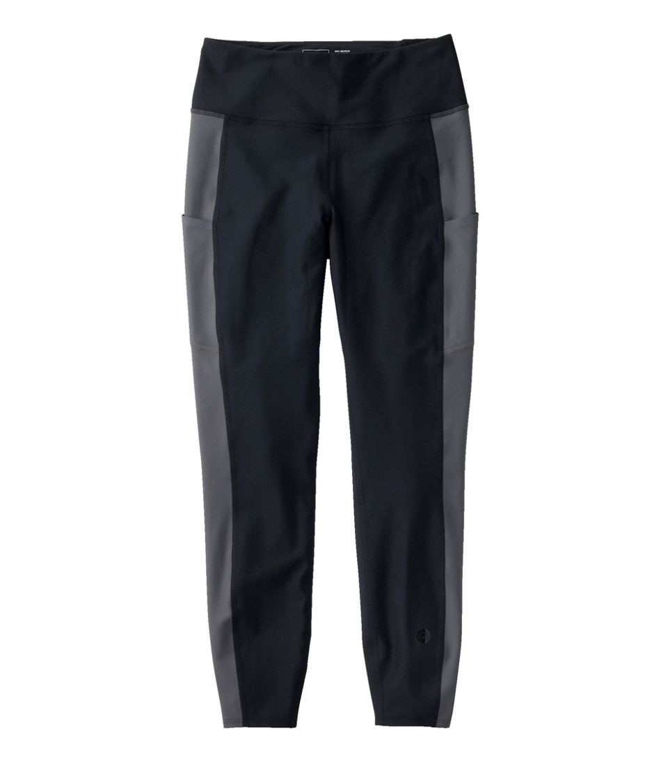 Women's L.L.Bean Everyday Performance 7/8 Leggings, High-Rise Pocket Colorblock | L.L.Bean Essential