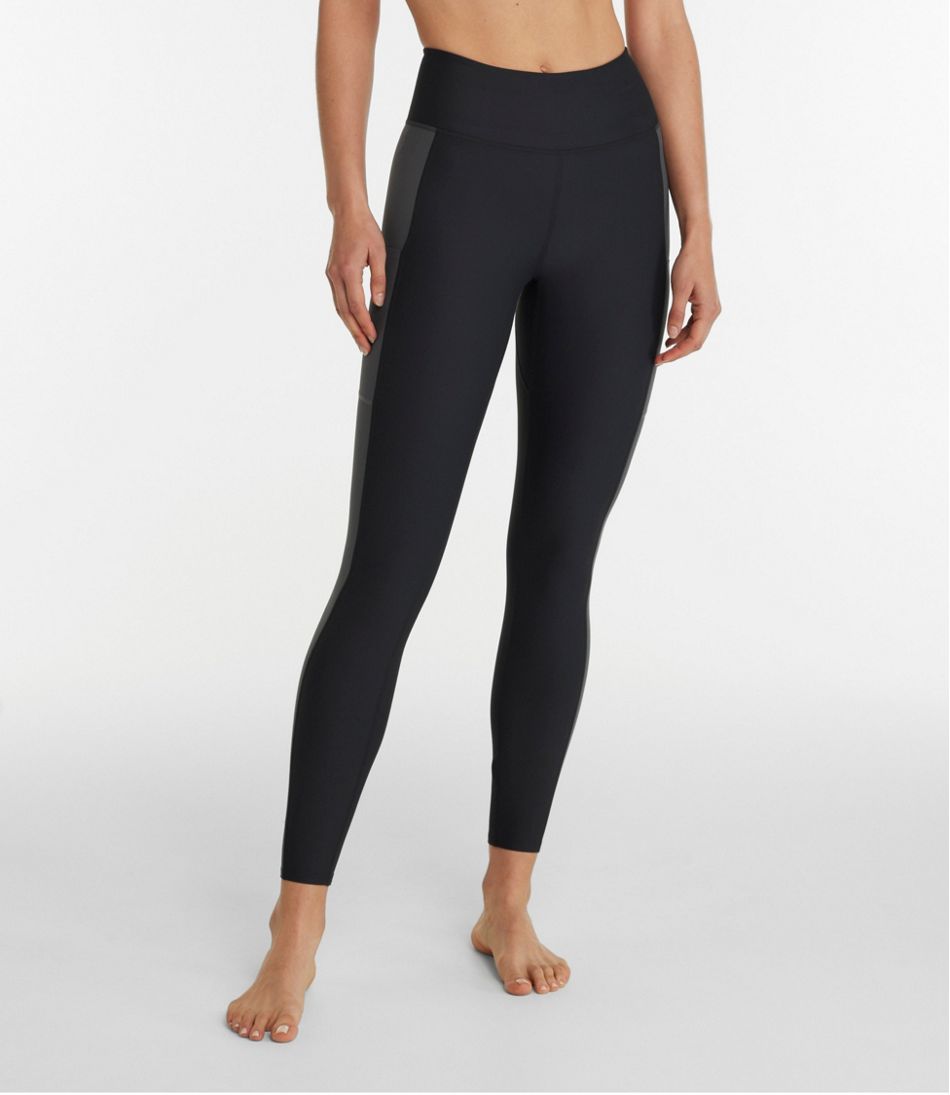 Women's L.L.Bean Everyday Performance 7/8 Leggings, High-Rise Pocket Colorblock | L.L.Bean Essential