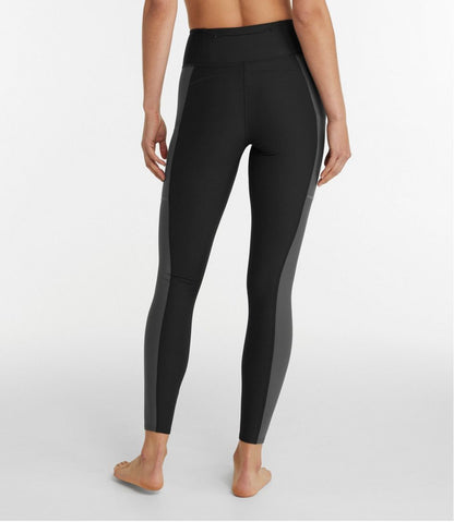 Women's L.L.Bean Everyday Performance 7/8 Leggings, High-Rise Pocket Colorblock | L.L.Bean Essential