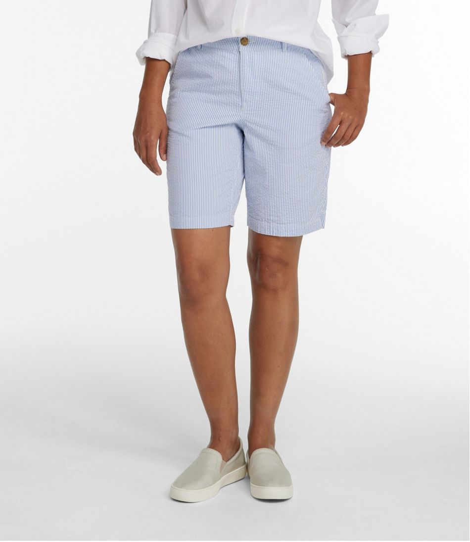 Women's Comfort Stretch Shorts, Seersucker Bermudas 9" | L.L.Bean Value