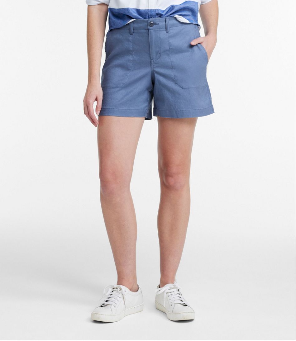 Women's Comfort Stretch Cotton/Linen Shorts, High-Rise 7" | L.L.Bean Exclusive
