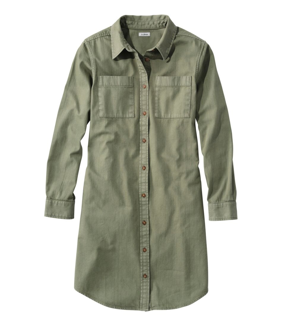 Women's L.L. Bean Heritage Washed Denim Shirt Dress, Garment-Dye | L.L.Bean Classic