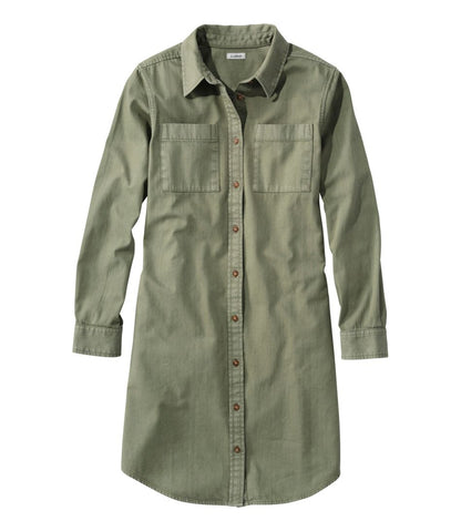 Women's L.L. Bean Heritage Washed Denim Shirt Dress, Garment-Dye | L.L.Bean Classic