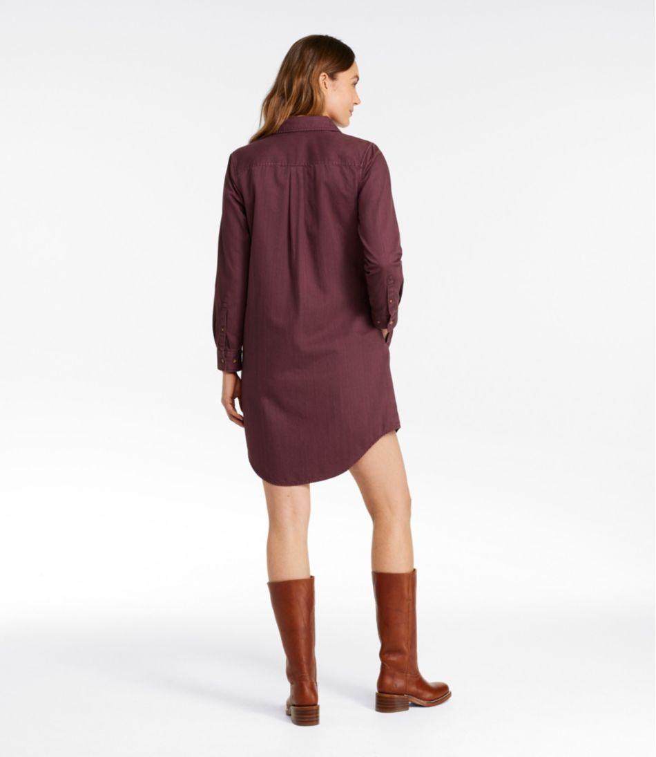 Women's L.L. Bean Heritage Washed Denim Shirt Dress, Garment-Dye | L.L.Bean Classic