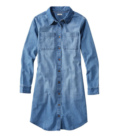Women's L.L. Bean Heritage Washed Denim Shirt Dress | L.L.Bean Essential