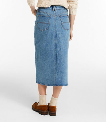 Women's Signature Heritage Denim Midi Skirt | L.L.Bean Recommended