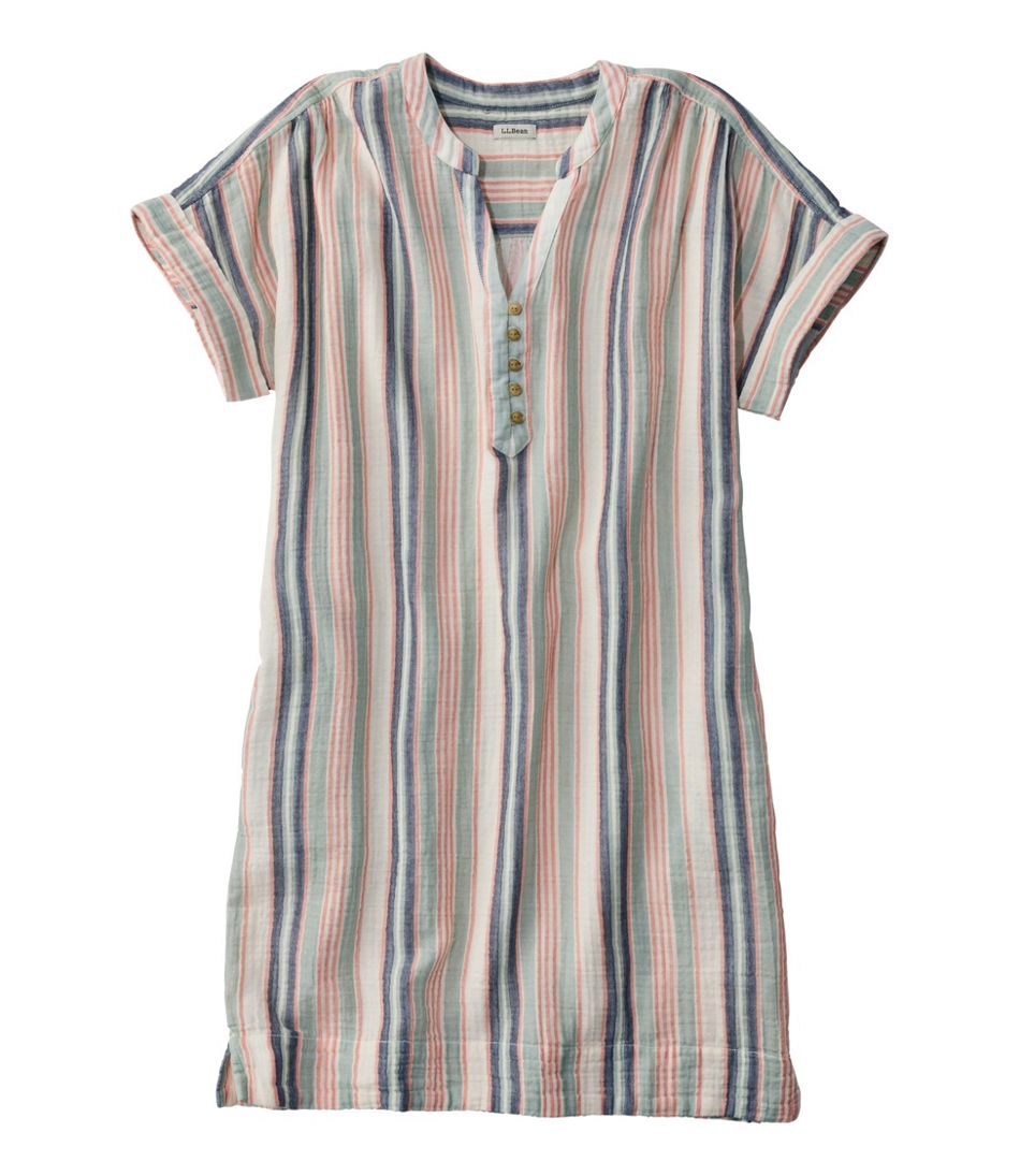 Women's Cloud Gauze Short-Sleeve Shift Dress, Stripe | L.L.Bean Trending