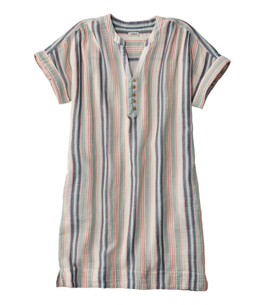 Women's Cloud Gauze Short-Sleeve Shift Dress, Stripe | L.L.Bean Trending