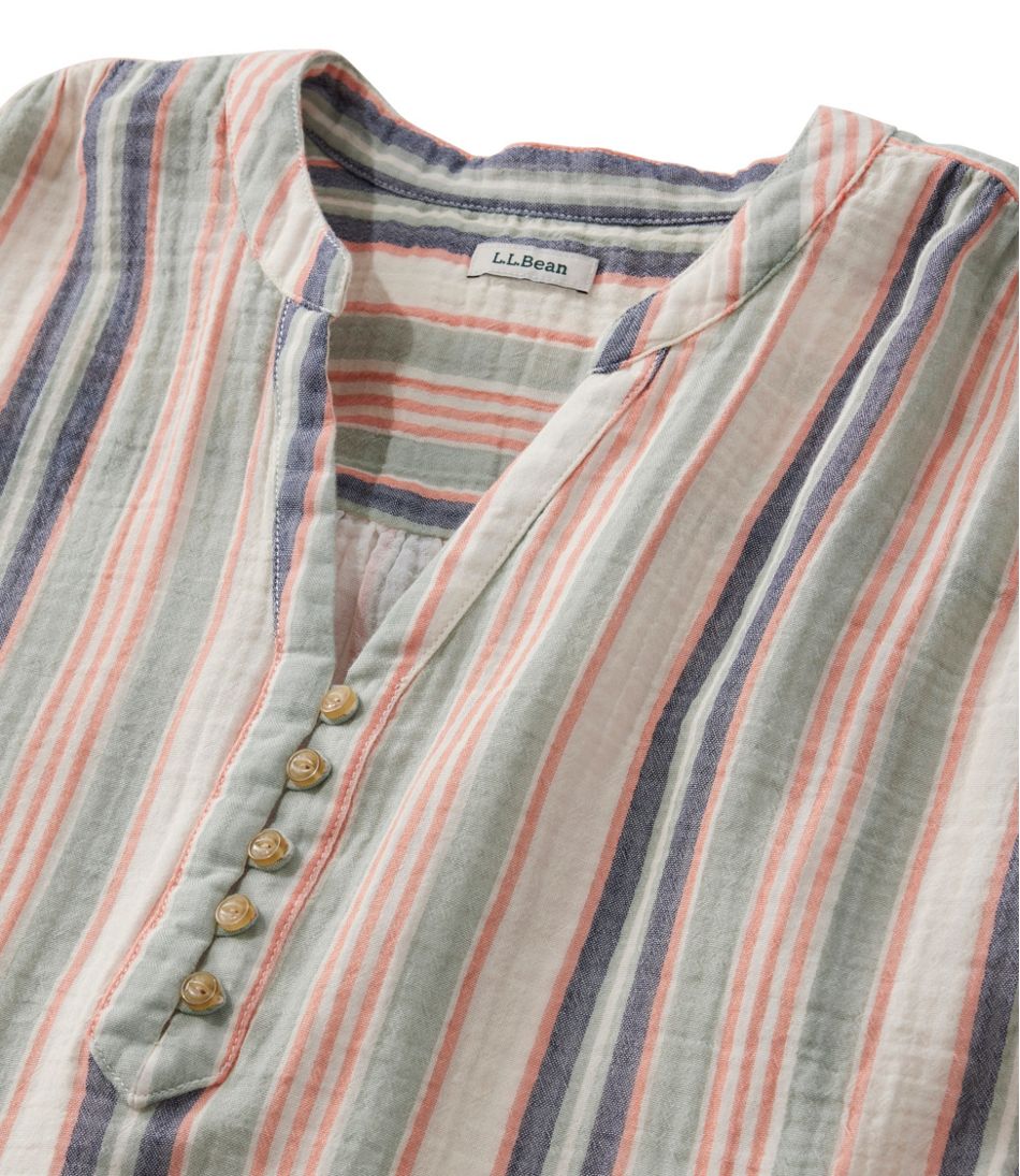 Women's Cloud Gauze Short-Sleeve Shift Dress, Stripe | L.L.Bean Trending