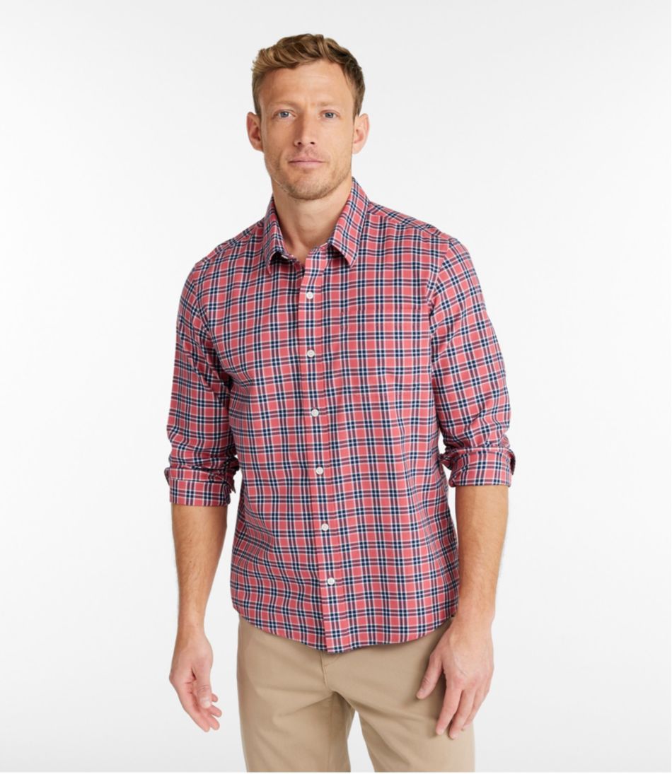 Men's Wrinkle-Free Ultrasoft Brushed Cotton Shirt, Long-Sleeve, Slightly Fitted Untucked Fit | L.L.Bean Exclusive