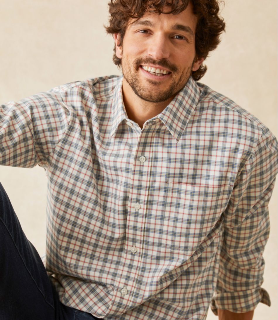 Men's Wrinkle-Free Ultrasoft Brushed Cotton Shirt, Long-Sleeve, Slightly Fitted Untucked Fit | L.L.Bean Exclusive