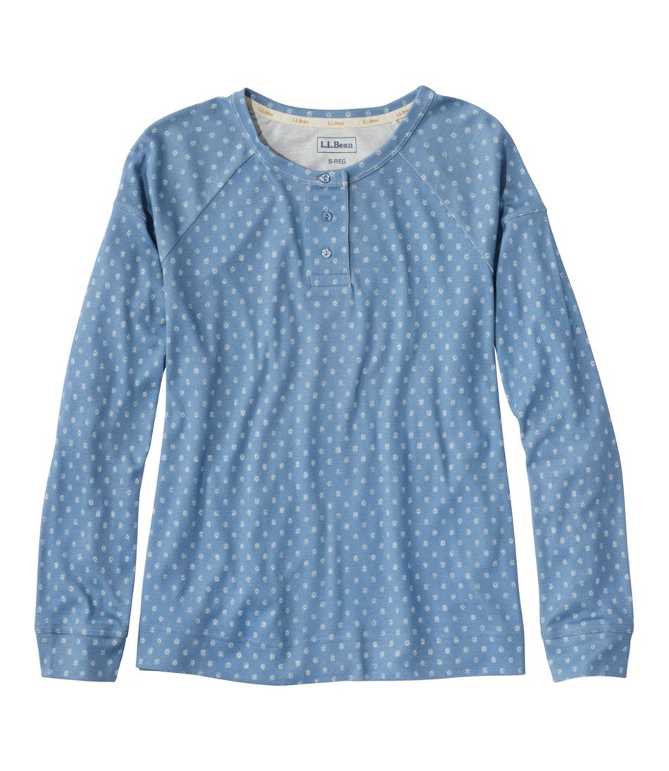 Women's Restorative Sleepwear, Long-Sleeve Henley Print | L.L.Bean Signature