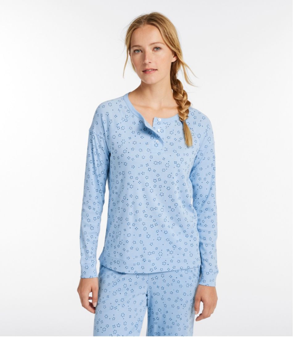 Women's Restorative Sleepwear, Long-Sleeve Henley Print | L.L.Bean Signature
