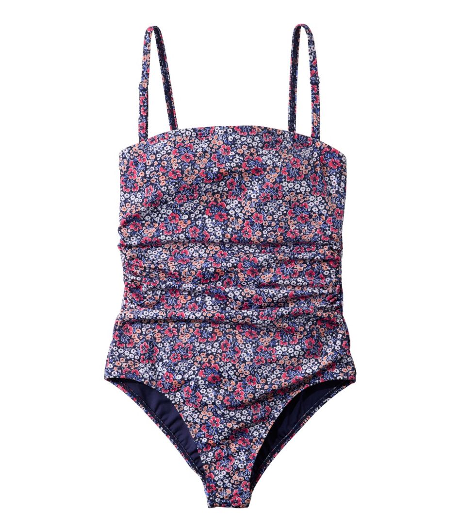 Women's Coastal Essentials Swimwear, Bandeau Tanksuit Print | L.L.Bean Trending