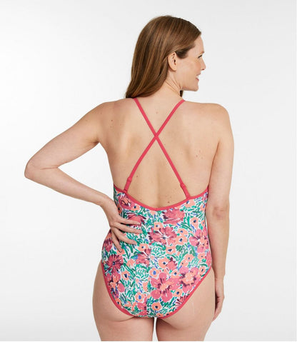 Women's Coastal Essentials Swimwear, V-Neck Tanksuit Print | L.L.Bean Classic