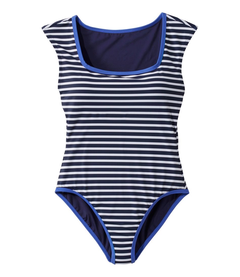 Women's Coastal Essentials Swimwear, Squareneck Tanksuit Print | L.L.Bean Everyday