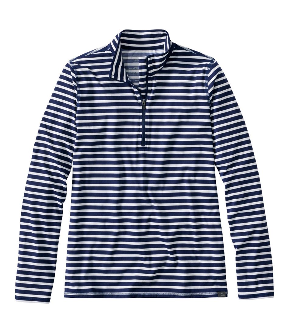 Women's SunSmart® UPF 50+ Sun Shirt, Quarter-Zip Stripe | L.L.Bean Everyday
