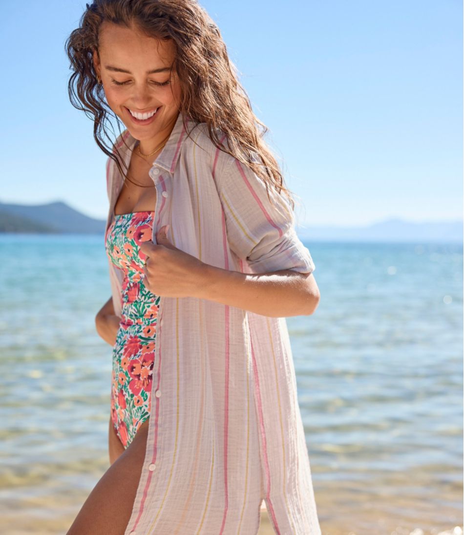 Women's Cloud Gauze Cover-Up Shirt, Stripe | L.L.Bean Great Value