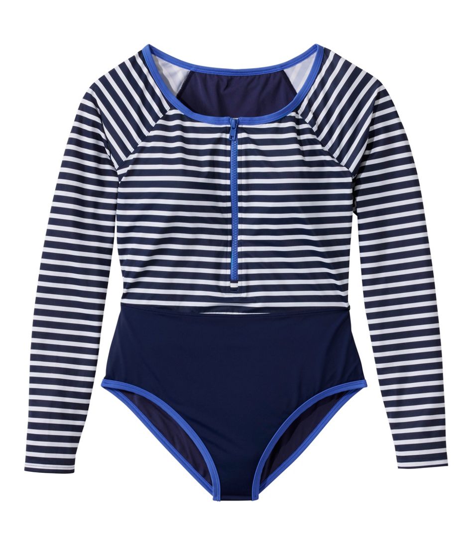 Women's Coastal Essentials Swimwear, Long-Sleeve Tanksuit Print | L.L.Bean Essential