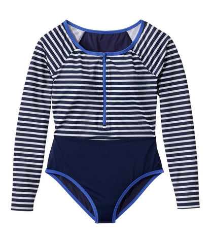 Women's Coastal Essentials Swimwear, Long-Sleeve Tanksuit Print | L.L.Bean Essential