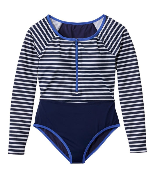 Women's Coastal Essentials Swimwear, Long-Sleeve Tanksuit Print | L.L.Bean Essential