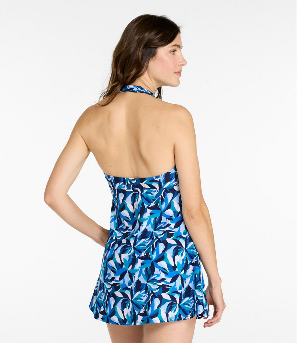 Women's Shaping Swimwear, Clasp Halter Dress Print | L.L.Bean Everyday