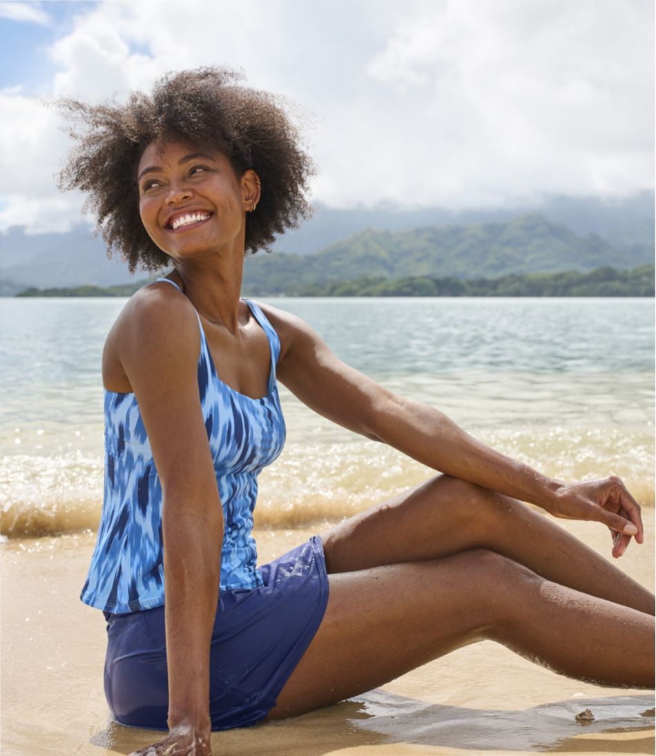Women's New Currents Swimwear, Squareneck Tankini Top Print | L.L.Bean Best Seller