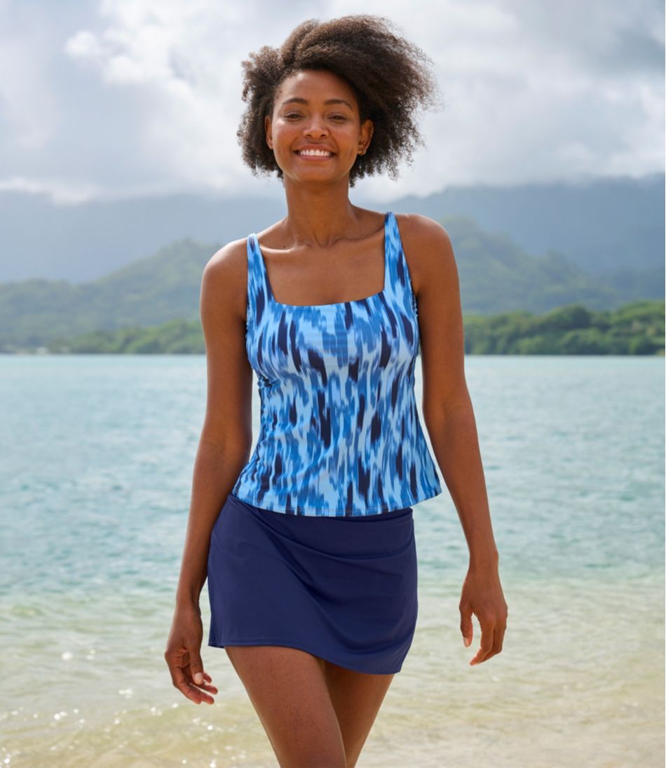 Women's New Currents Swimwear, Squareneck Tankini Top Print | L.L.Bean Best Seller
