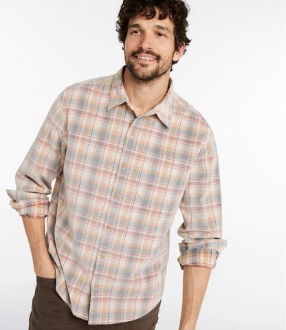 Men's Sunwashed Corduroy Shirt, Slightly Fitted Untucked Fit, Plaid | L.L.Bean Recommended