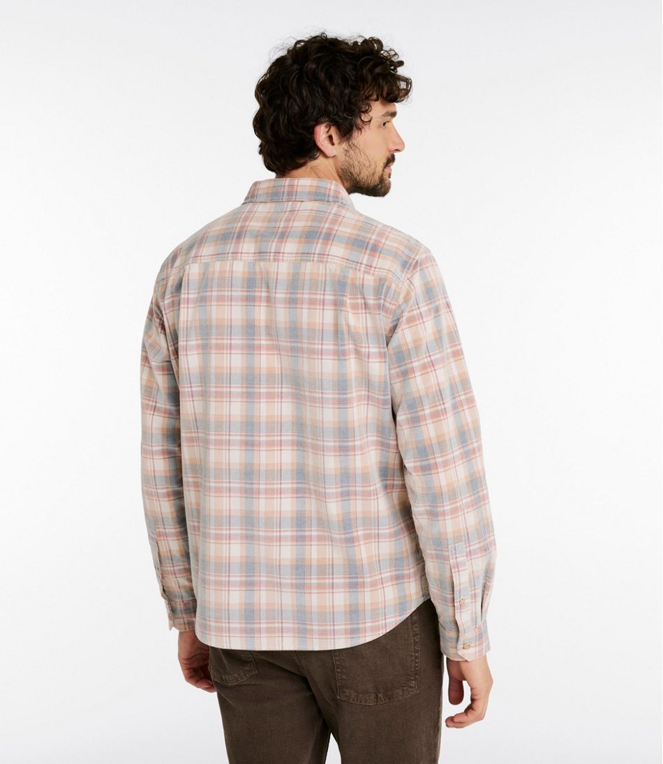 Men's Sunwashed Corduroy Shirt, Slightly Fitted Untucked Fit, Plaid | L.L.Bean Recommended