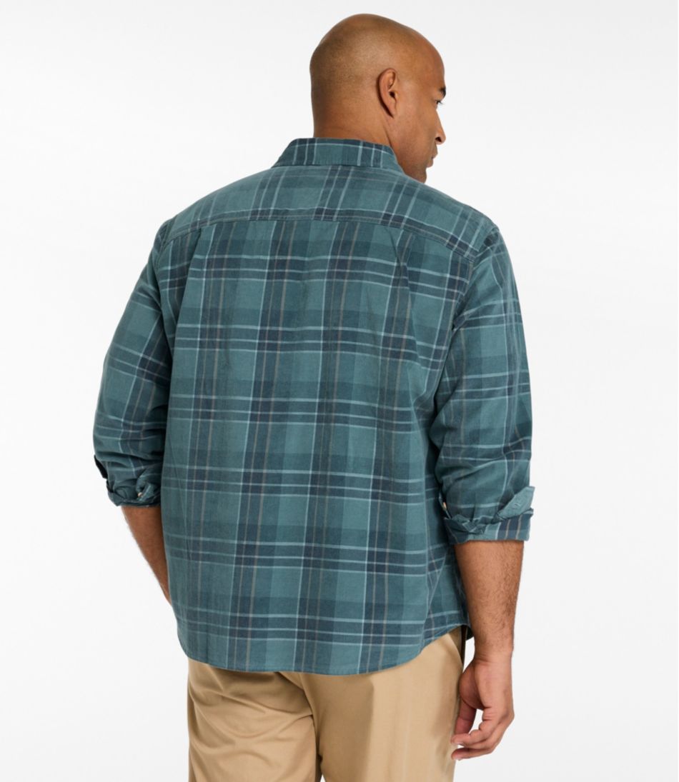 Men's Sunwashed Corduroy Shirt, Slightly Fitted Untucked Fit, Plaid | L.L.Bean Recommended