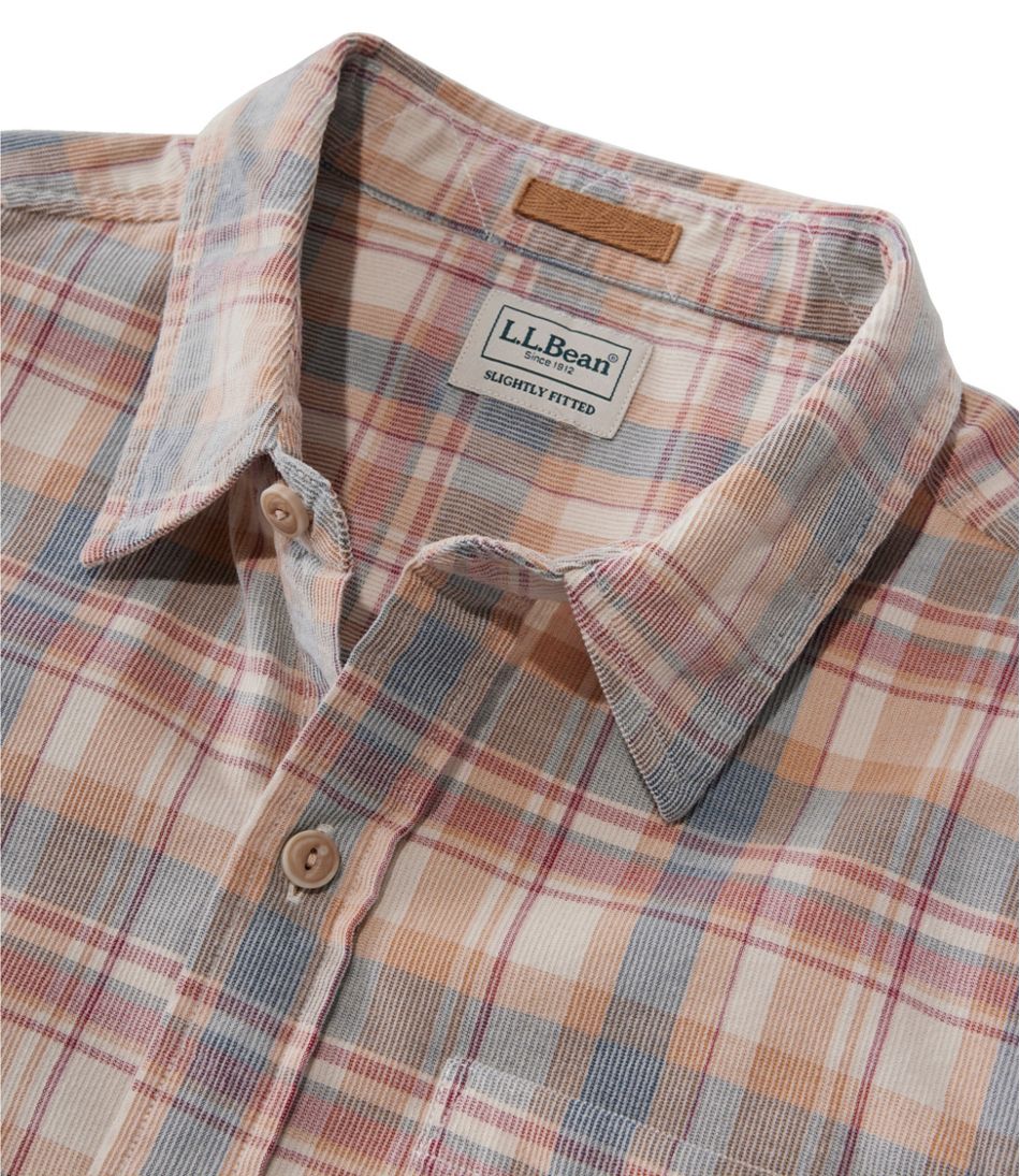 Men's Sunwashed Corduroy Shirt, Slightly Fitted Untucked Fit, Plaid | L.L.Bean Recommended
