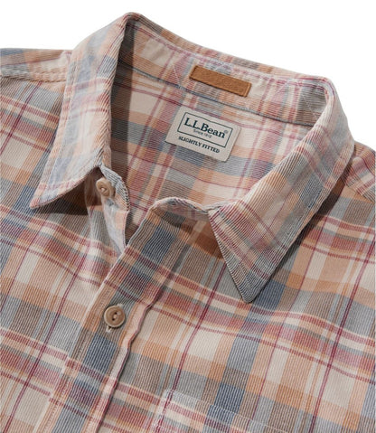 Men's Sunwashed Corduroy Shirt, Slightly Fitted Untucked Fit, Plaid | L.L.Bean Recommended