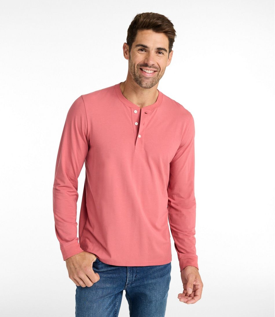Men's Comfort Stretch Performance® Pima Tee, Long-Sleeve Henley | L.L.Bean Signature