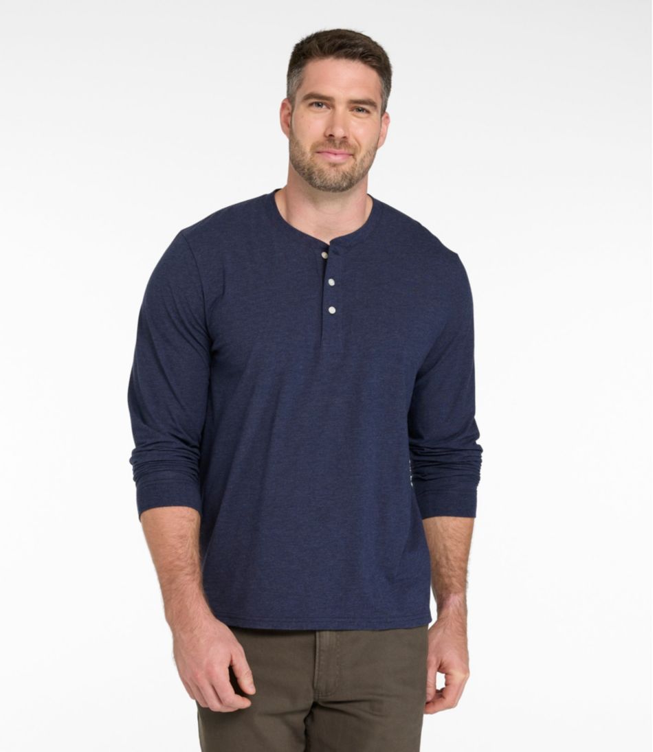 Men's Comfort Stretch Performance® Pima Tee, Long-Sleeve Henley | L.L.Bean Signature