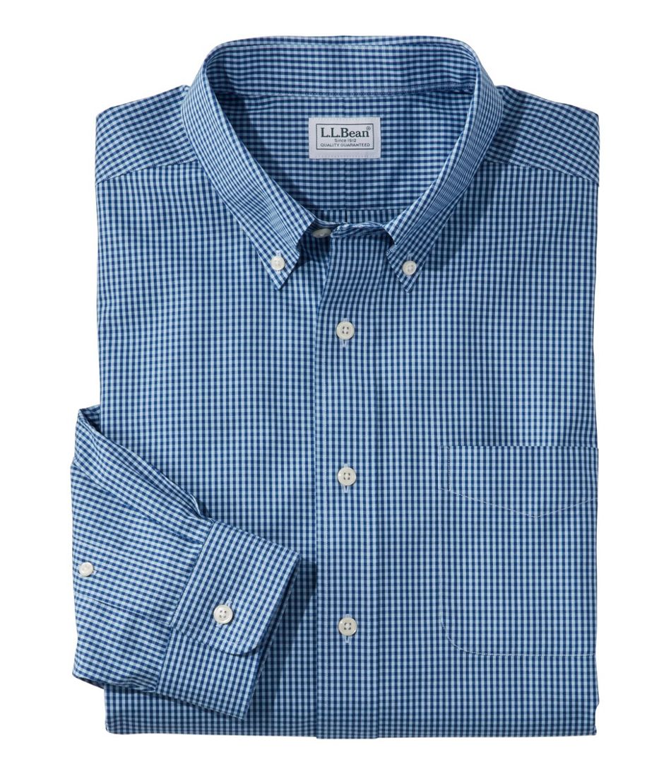 Men's Wrinkle-Free Pinpoint Oxford Cloth Shirt, Traditional Fit Tattersall | L.L.Bean Classic